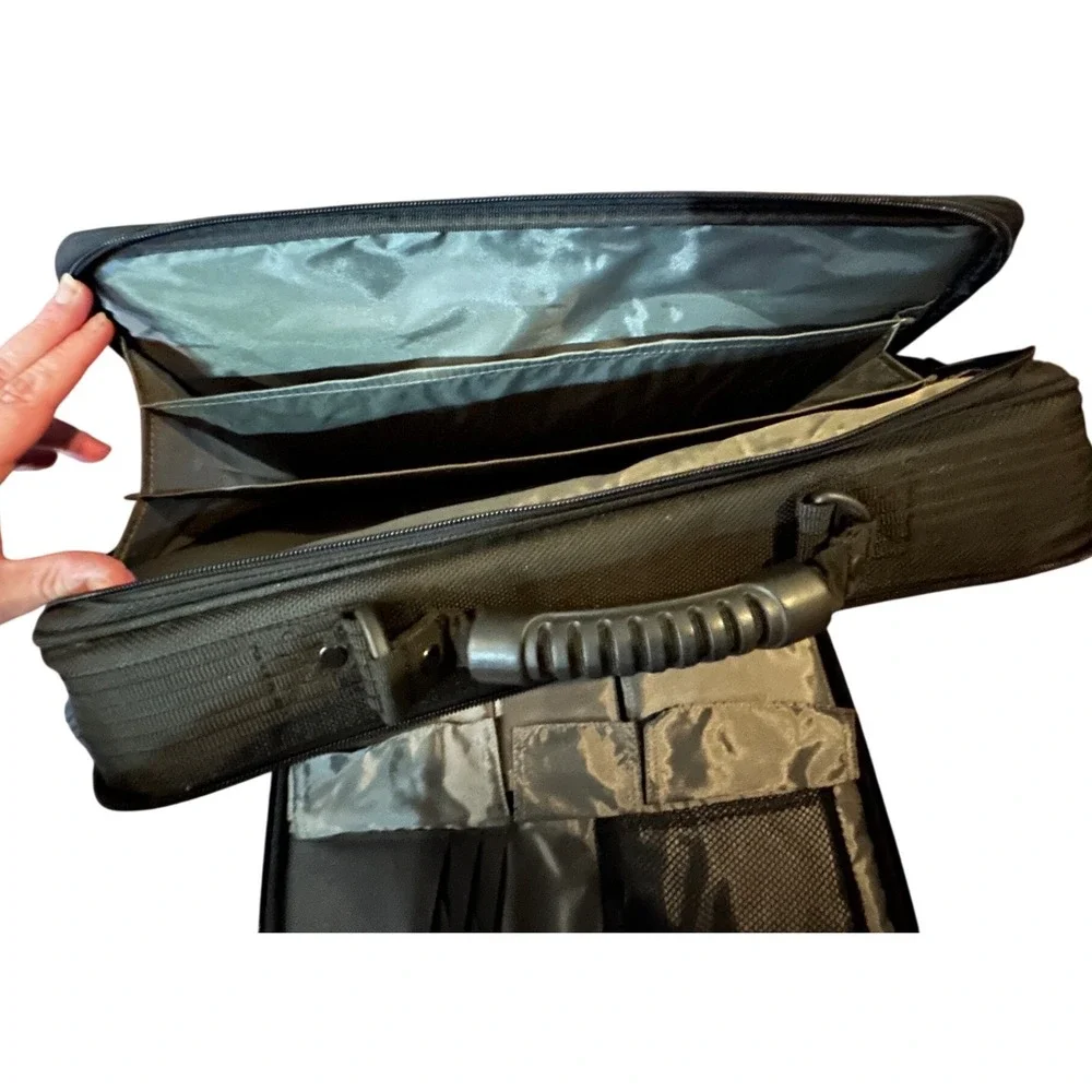 Targus Laptop Briefcase Messenger Bag Black Gray‎ Mens Womens Excellent Padded